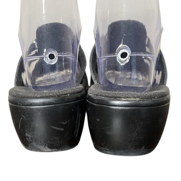 CLARKS Brown Leather Open Toe Slide Slip On Sandals Contrast Stitching Women’s 8 - Picture 5 of 9